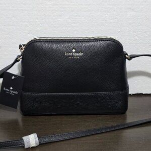 NWT Kate Spade New York Hanna Black Pebbled Leather Crossbody Bag Purce $249